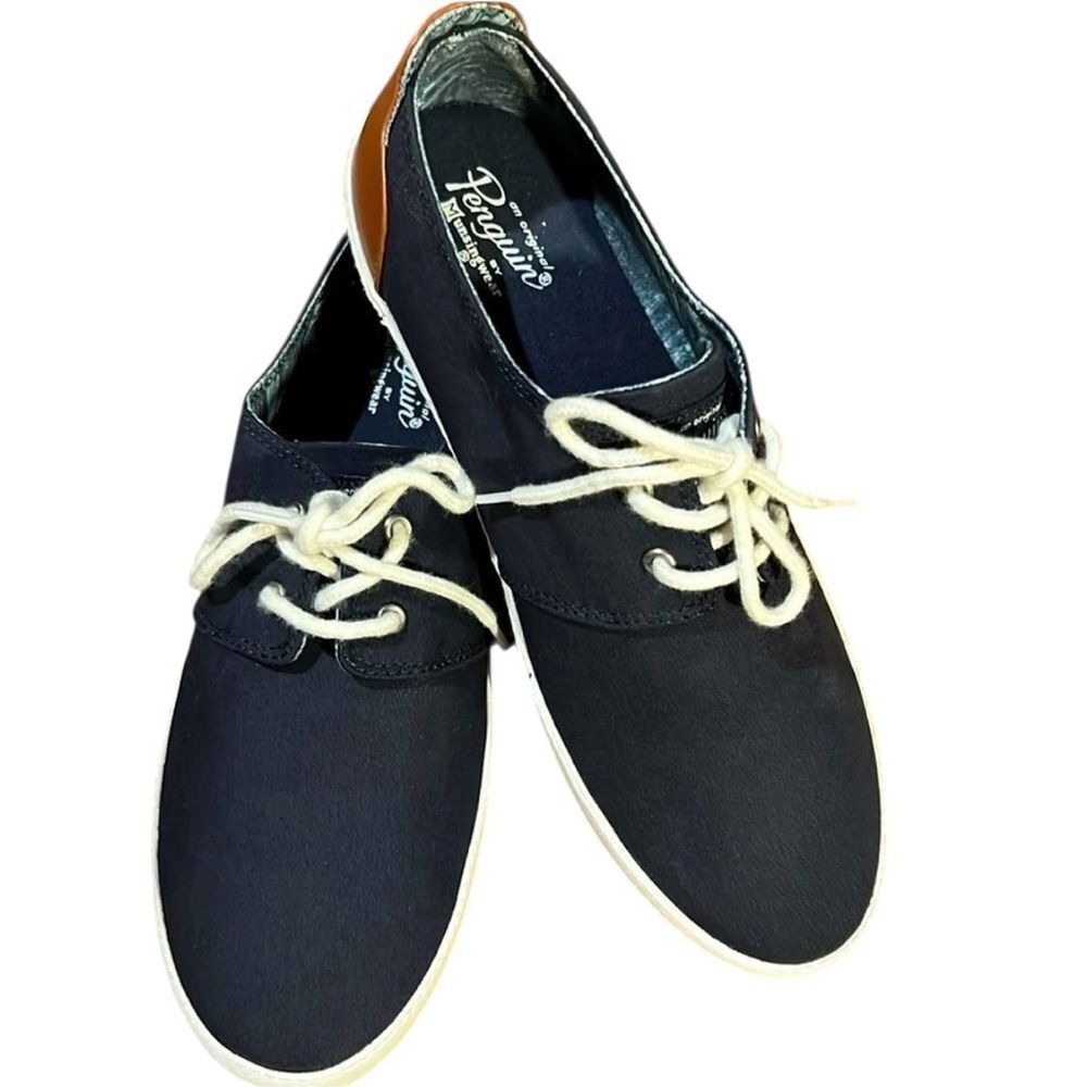 Original Penguin by Munsingwear  NEW W BOX men’s navy canvas and leather size 10